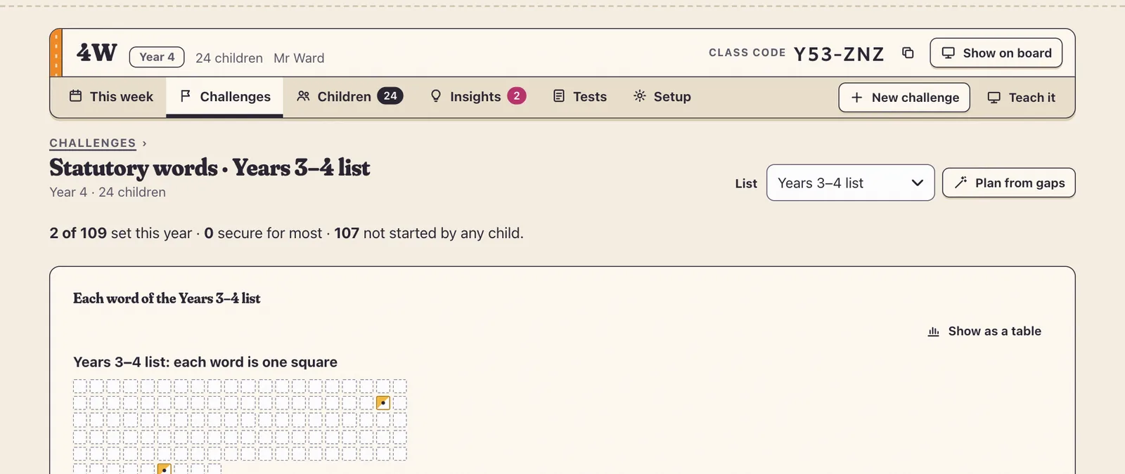 Statutory coverage: every word of the list as a square.